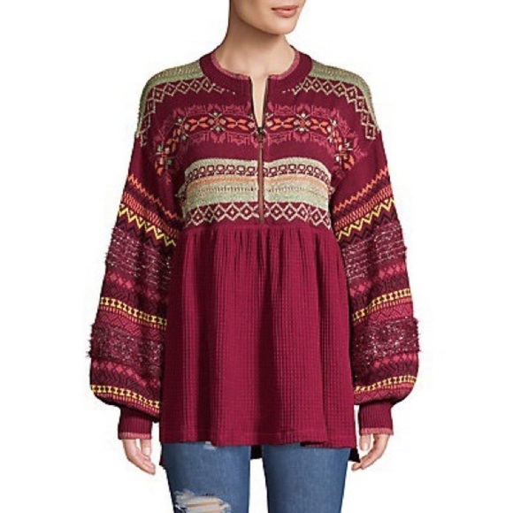 [Free People] Cabin Fever Pomegranate Sweater - Picture 12 of 12